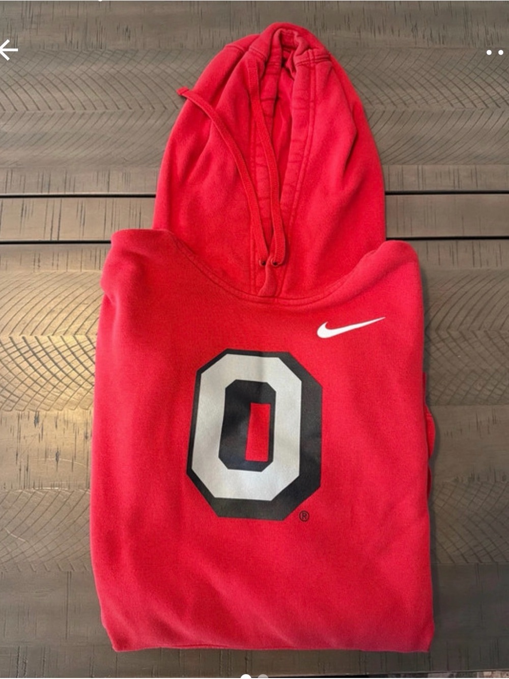 Nike Ohio State Block “O” Red Pullover Hoodie with White Swoosh